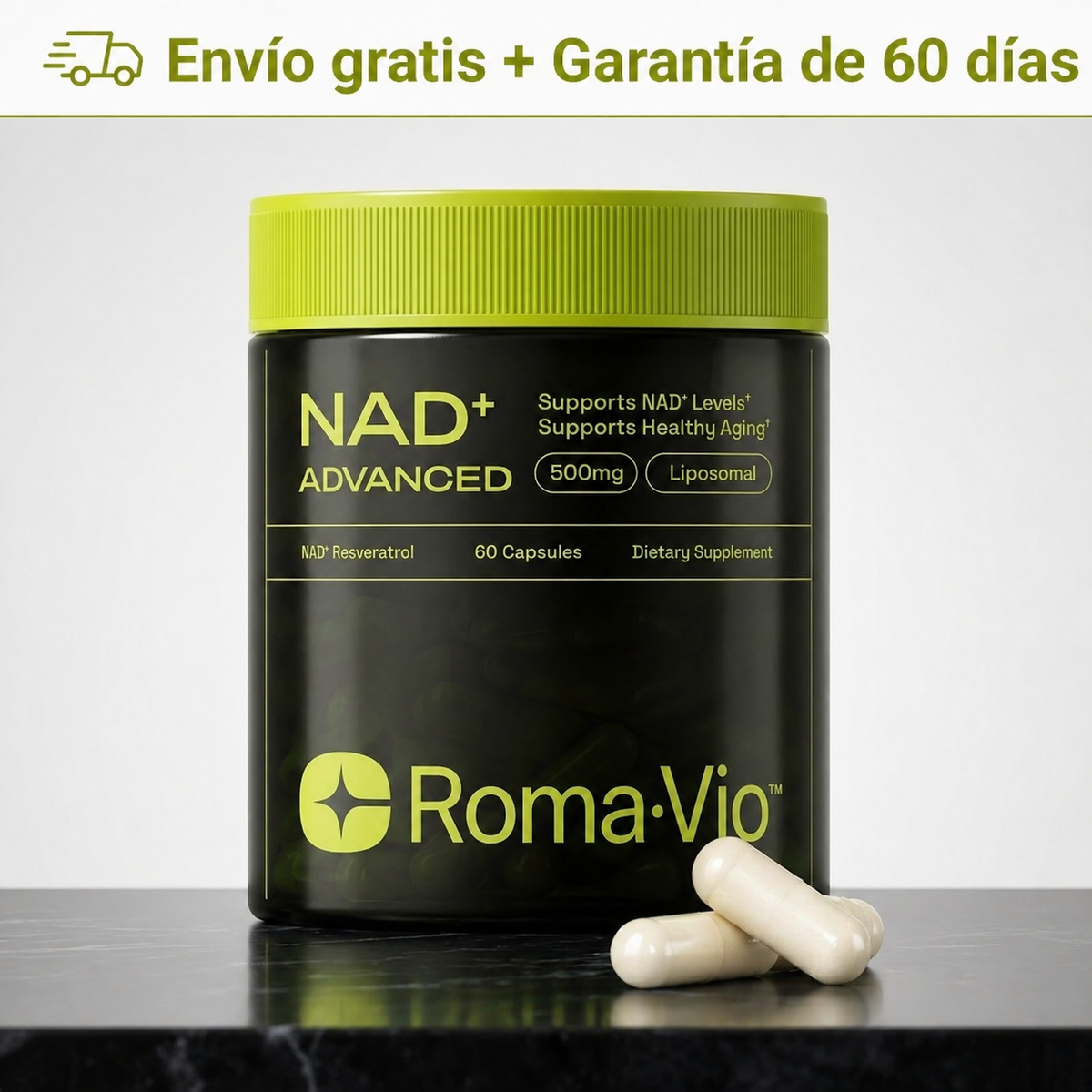 Romavio NAD+ — Energía y Rendimiento Masculino